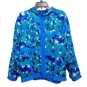 Vintage Lavon Blue Green 80s 90s Windbreak Track Jacket Women's Size Large